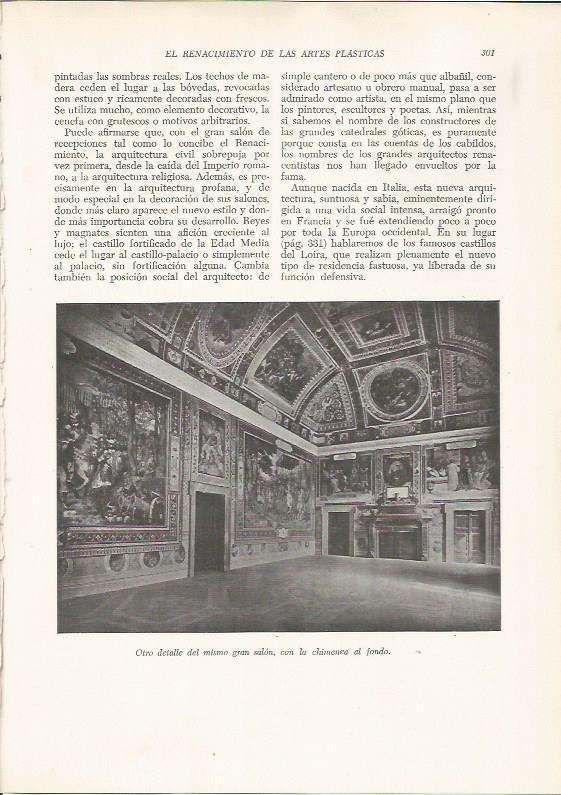 LAMINA 25960: Salon y chimenea de la Villa Farnese, Italia