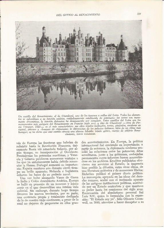 LAMINA 25973: Palacio de Chambord, Francia
