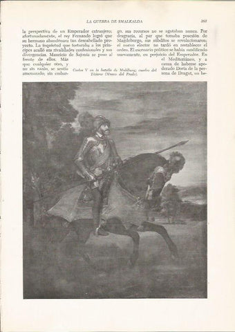 LAMINA 25992: Carlos V en la batalla de Muhlberg, por Tiziano