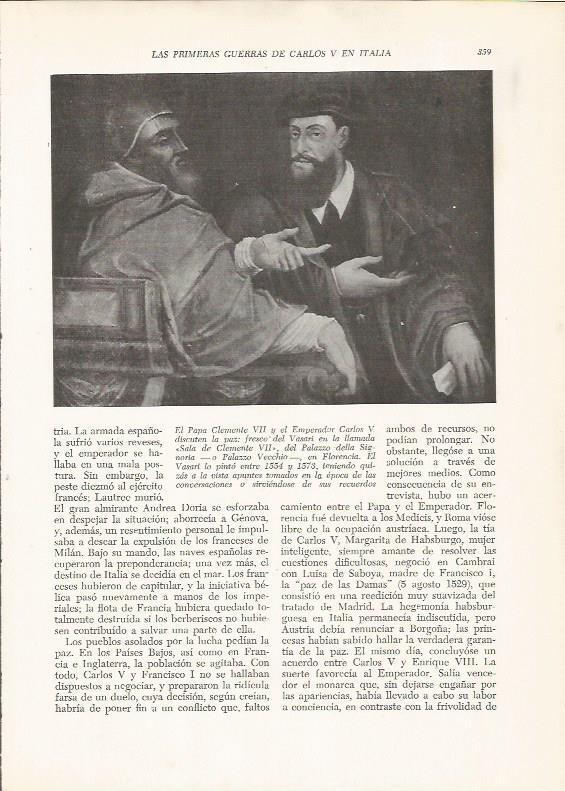 LAMINA 25985: Clemente VII y Carlos V