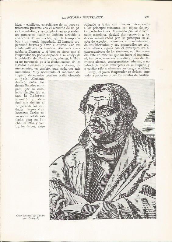 LAMINA 25982: Lutero, por Cranach