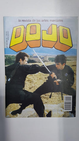 Revista: Dojo num 118, año XI, diciembre 1987. Revista Artes Marciales. Poster de ninjitsu - Aceite de primula: planta medicinal para deporte y artes marciales