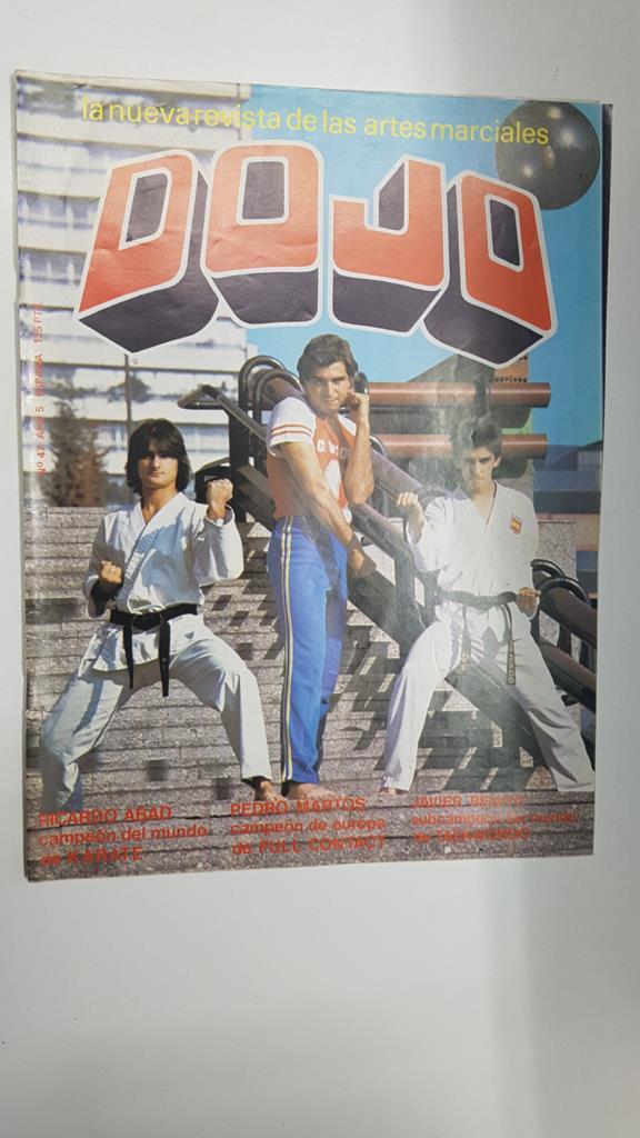 Revista: Dojo num 47, año 5 agosto, 1981. Revista Artes Marciales. Portada y fotos centrales de Pedro Martos, Ricardo Abad, Javier Benito