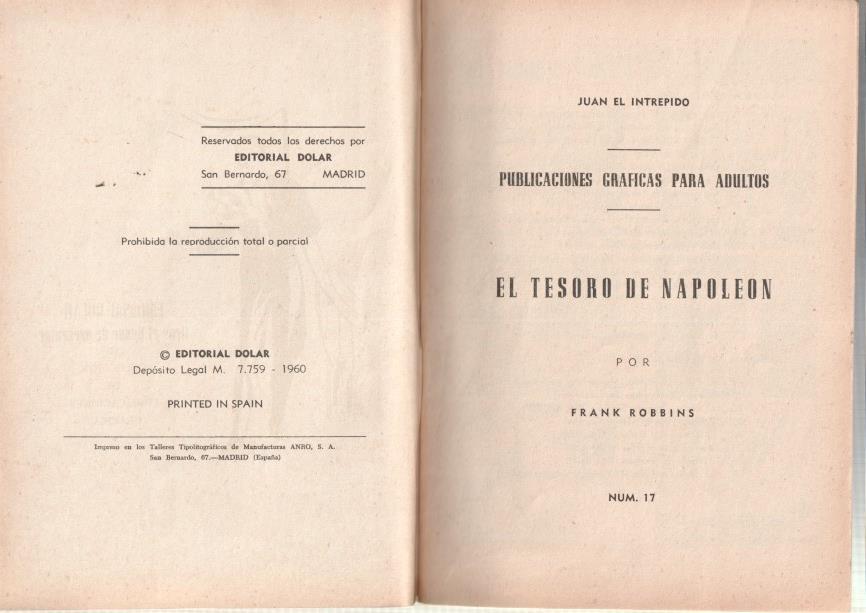 Dolar: Heroes modernos 2a epoca numero 17: Juan el intrepido: el tesoro del galeon