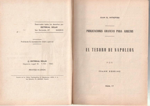 Dolar: Heroes modernos 2a epoca numero 17: Juan el intrepido: el tesoro del galeon