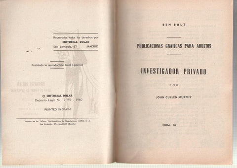 Dolar: Heroes modernos 2a epoca numero 16: Ben Bolt: Investigador privado