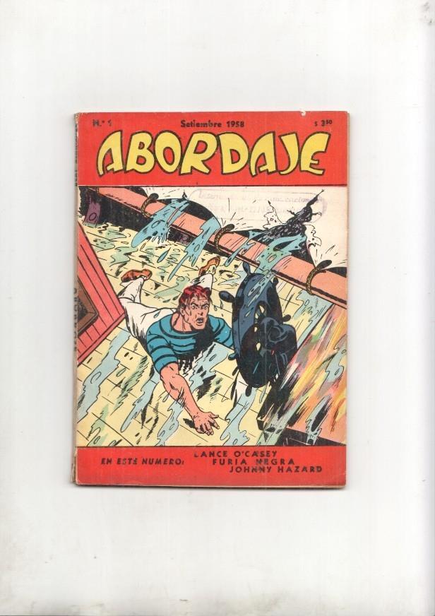 Abordaje numero 01 septiembre 1958: Johnny Hazard y Lance O'Casey y Furia negra
