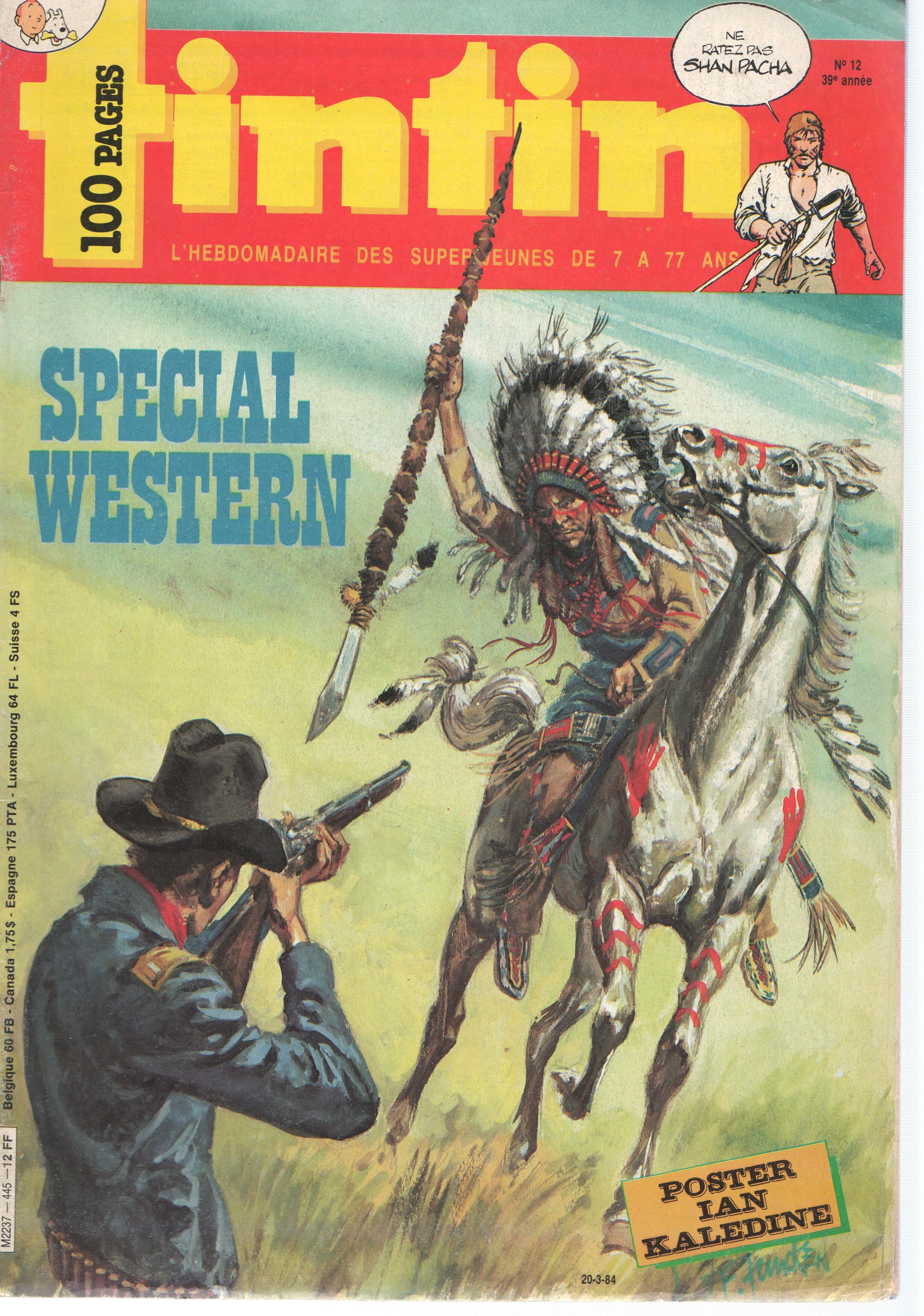 L,Hebdomadaire TINTIN, Numero 0012, 39 Anne, 20 Mars 1984: SPECIAL WESTERN
