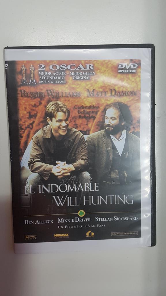 DVD pelicula: El indomable Will Hunting, interpretado por Robin Williams, Matt Damon entre otros. La caratula no es la original, es una copia (reproduccion)