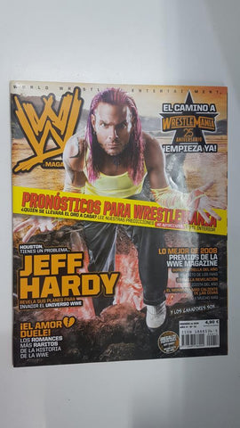 Revista lucha libre: WWE Magazine año II num 12, febrero 2009 . Poster doble de Jeff Hardy + mejor foto del año