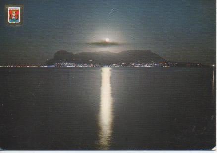 Postal E04035: Vista Nocturna del Peñon de Gibraltar,, Algeciras