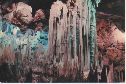 Postal E04018: Gran Columna de la Sala del Cataclismo, Cueva de Nerja, Málaga