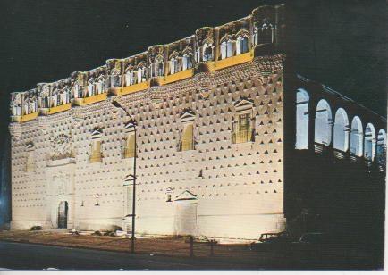 Postal E04216: Aspecto norturno del Palacio del Duque del Infantado, Guadalajara