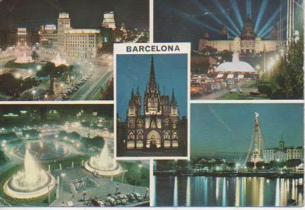 Postal E04085: Imágenes Nocturnas de Barcelona