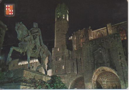 Postal E04094: Barrio çgótico. Monumento a Berenguer el Grande, Barcelona