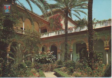 Postal E04149: Patio principal del Palacio de las Dueñas, Sevilla