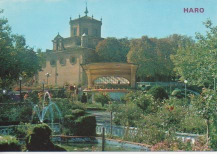 Postal E03756: Kiosco y Jardines d la Vega, Haro