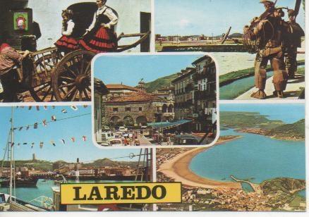 Postal E03781: divesros aspectos de Laredo, Santander