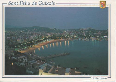 Postal E03924: Vista Nocturna d Sant Feliu de Guixols, Costa Brava