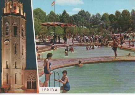 Postal E03933: Torre de la Seo y piscinas, Lleida