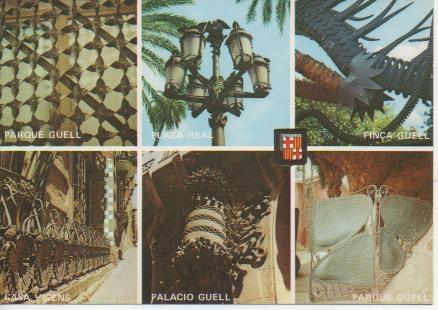 Postal E03857: Obras de Gaudí, Barcelona