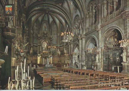 Postal E03866: Interior de la Basilica, Montserrat