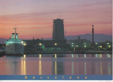 Postal E03842: Imatge nocturna del Port de Barcelona
