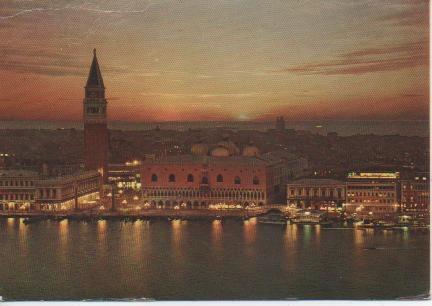Postal E04587: Tramonto sul Bacino S.Marco, Venezia