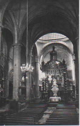 Postal E04637: Postal B/N Interior de la Colegiat. Monumento Nacional, Daroca