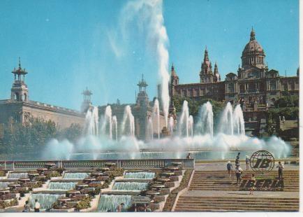 Postal E04310: Fuente Monumental, Palacio Nacional de Montjuich