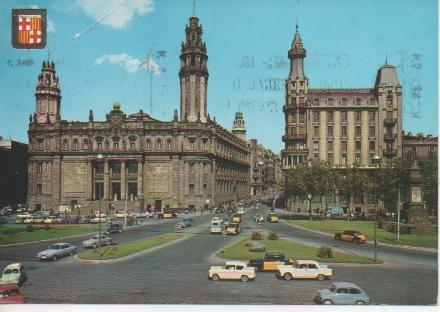 Postal E04340: Plaza de Antonio López. Correos y Telégrafos,  Barcelona