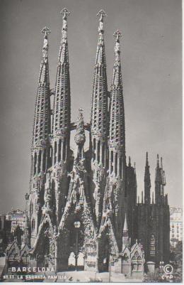 Postal E04285: Postal B/N La Sagrada Familia, Barcelona