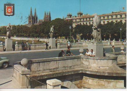 Postal E04265: Puente de San Pablo y Catedral,Burgos