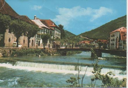 Postal E04479: Vista del río en Ochogavia, Pirineo Navarro