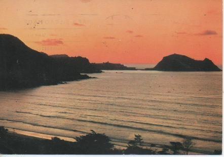 Postal E04486: Puesta de Sol y ratón de Guateria, Zarauz