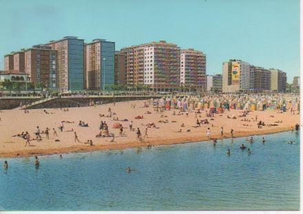 Postal E04377: Playa de San Lorenzo, Gijón