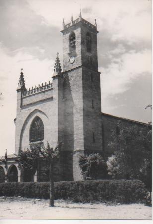 Postal E04431: Postal B/N Iglesia de San Juan Bautista Obanos, Navarra