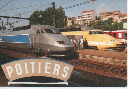 Postal E02904: Papteme de la Rame 348 du TGV Atlantique aux Armes de la Ville de Poitiers