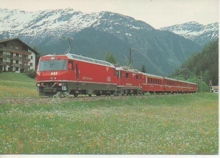 Postal E02890: Elektro-Lokomotive Ge 4/4''' Nr 643 "Vals" Ge 4/4''' Nr 627 "Reichenau-Tamins"