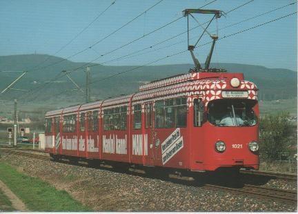 Postal E02875: RHB, electric articulated tramcar 