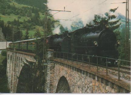 Postal E02825:Dampfextrazug de Rhätischen Bahn