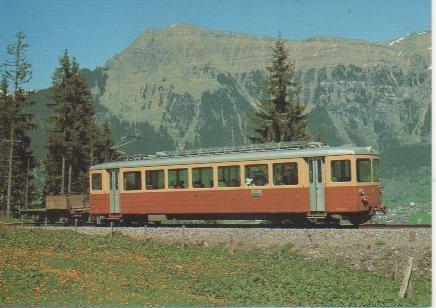 Postal E02809: Bergahn Lauterbrunne-Mürren (BLM), elektischer Triebwagen Be 4/4 23