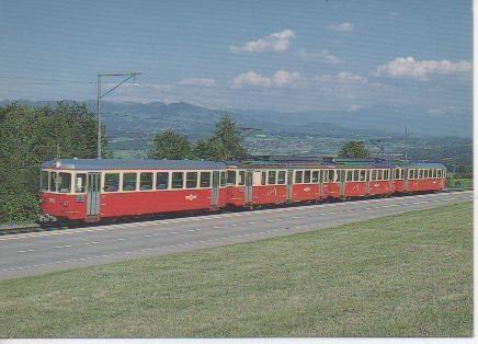 Postal E02867: Forchbahn 2BDe 4/4 der Serie 11-16 mit den steuerwagen 104 und 101
