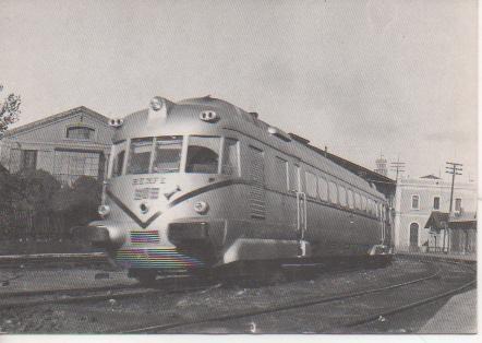 Postal E03074: Tren TAF saliendo de la Estación de Arrabal. Zaragoza Años 60