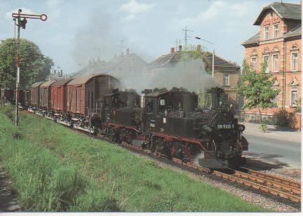 Postal E03017: Schmalspurlokomotive 99 1566+99 1574-5