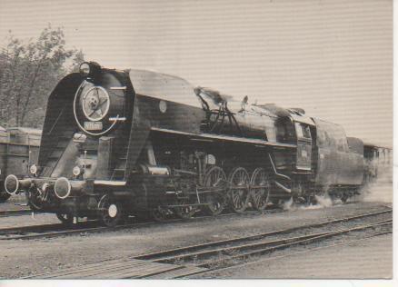 Postal E03068: CSD-Zweizylinderlokomotive 475,179 (2' D1' h2) mit tender der Reihe 932.3 erbaut von Skoda 1947-50 als Mehrzwecklok. Varnsdorf, 30-8.1980