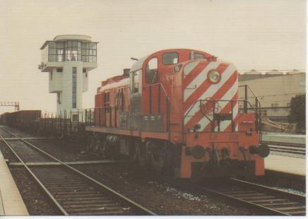 Postal E02977: Combóio de Mercaderias Pinhal Novo,1994, Locomotiva "ALCO" (Série 1521-1525)