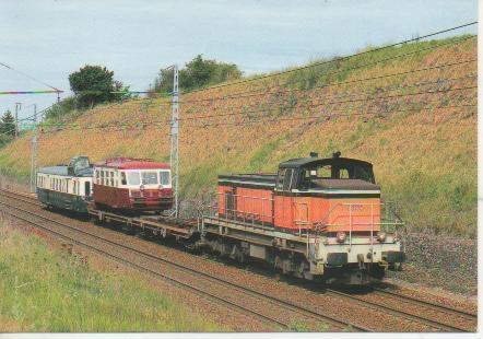 Postal E02955: Transvap de Connerré-Beillé derrière la BB 63770