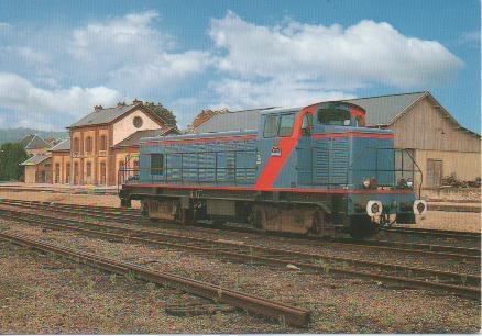 Postal E02960: Ligne de Grezt-Armainvillers à Vitry-le-François. Locomotive diesel BB 4802 des CFTA