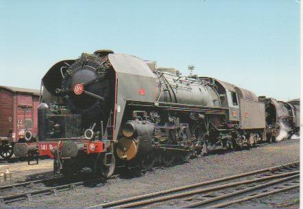 Postal E03008: La 141 R 769 du dépôt du Mans stationne au dépôt de Nantes-Blottereau